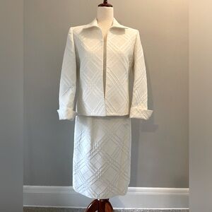 Gorgeous 3 piece textured winter white Kasper Suit